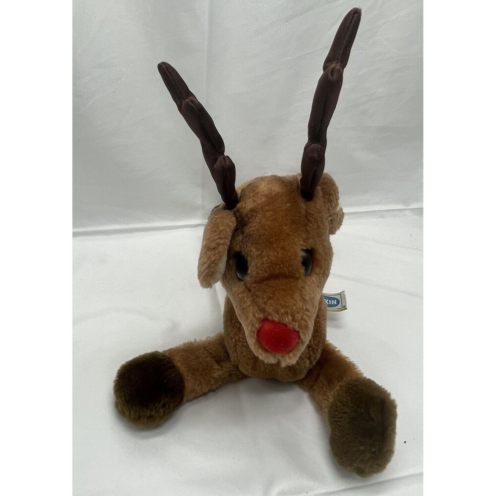 Vintage R Dakin 1983 Rudolph The Red Nosed Reindeer Plush Stuffed Animal Toy 7"